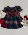 Christmas Plaid Smocked Dress Mebie Baby