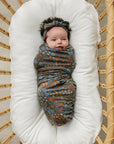 Navy Floral Bamboo Head Wrap Mebie Baby