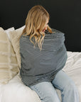 Navy Stripes Ribbed Bamboo Multi-Use Cover