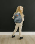 Navy Plaid Mini Backpack
