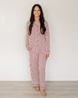 Adult Red Stripes Lounge Set Mebie Baby
