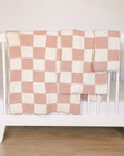 Pink Checkered Plush Blanket