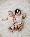 Tan Stripes Peplum Set