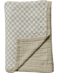 Taupe Checkered Twin Muslin Quilt Mebie Baby