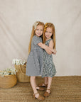 Navy Gingham Linen Cotton Dress
