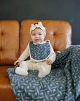 Navy Berry + Cream Berry Lace Muslin Quilt