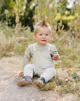 Grey Knit Overalls