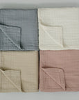 Dusty Blue Muslin Quilt Mebie Baby