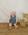 Navy Floral Bubble Romper