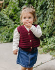 Burgundy Knit Vest Mebie Baby