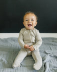 Dusty Blue Muslin Quilt Mebie Baby