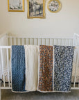Navy Berry + Cream Berry Lace Muslin Quilt Mebie Baby