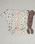 Antique Floral Ribbed Bamboo Knot Gown Mebie Baby