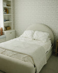 Navy Berry + Cream Berry Lace Twin Muslin Quilt