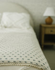 Navy Berry + Cream Berry Lace Twin Muslin Quilt