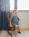 Navy Gingham Short Pajama Set
