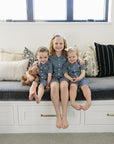Navy Gingham Short Pajama Set