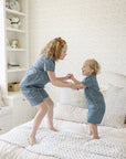 Navy Gingham Short Pajama Set