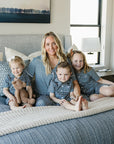 Navy Gingham Short Pajama Set
