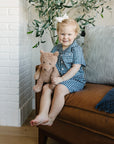 Navy Gingham Short Pajama Set