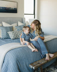Navy Gingham Short Pajama Set