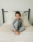 Taupe Checkered Twin Muslin Quilt Mebie Baby