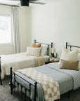 Taupe Checkered Twin Muslin Quilt Mebie Baby