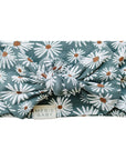 Dark Green Daisy Bamboo Head Wrap