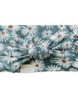 Dark Green Daisy Bamboo Head Wrap Mebie Baby