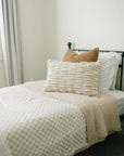 Taupe Checkered Twin Muslin Quilt Mebie Baby