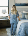Women's Navy Gingham Pajama Set