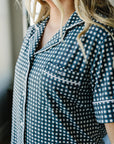 Women's Navy Gingham Pajama Set