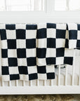 Black + White Checkered Plush Blanket Mebie Baby