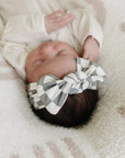 Light Green Checkered Bamboo Head Wrap Mebie Baby