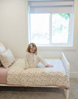 Meadow Floral + Dusty Rose Twin Muslin Quilt Mebie Baby
