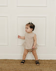 Tan Stripes Peplum Set