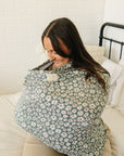 Dark Green Daisy Bamboo Multi-Use Cover