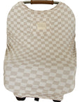 Taupe Checkered Bamboo Multi-Use Cover