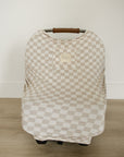 Taupe Checkered Bamboo Multi-Use Cover