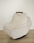 Taupe Checkered Bamboo Multi-Use Cover