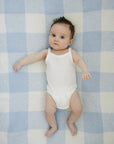 Light Blue Plaid Plush Blanket