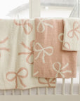 Pink Bow Plush Blanket Mebie Baby