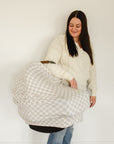 Taupe Checkered Bamboo Multi-Use Cover