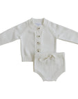 White Knit Bloomer Set Mebie Baby