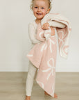 Pink Bow Plush Blanket