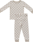 Taupe Checkered Bamboo Cozy Set