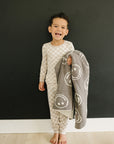 Taupe Checkered Bamboo Cozy Set