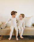 Taupe Stripe Ribbed Bamboo Cozy Set