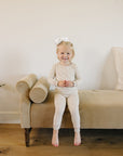 Taupe Stripe Ribbed Bamboo Cozy Set