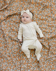 Cream Ribbed Bamboo Head Wrap